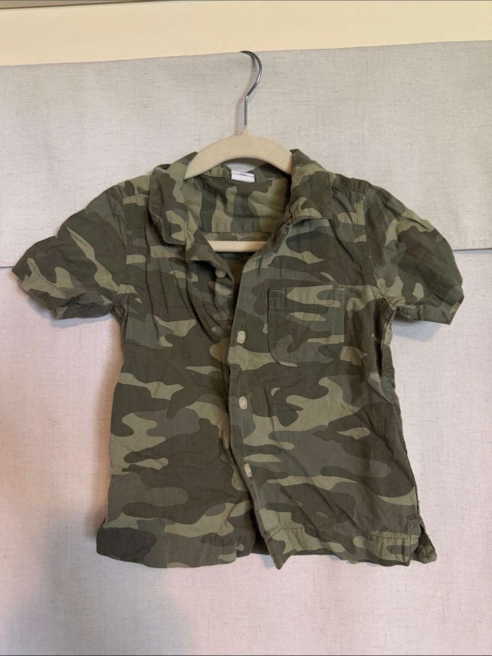GAP Camo Short Sleeve Button Shirt - Green Camo